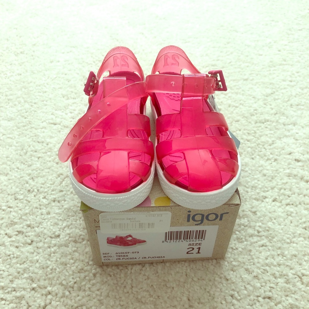 NWT - Kids Igor jelly sandals - pink size 21